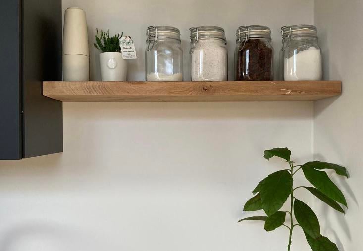 🪵RUSTIEK Massief eiken wandplank - verlichting - boomstam, Ophalen of Verzenden, Nieuw