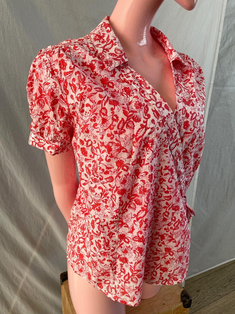 Rode dames Top, wikkel, maat 38. C&A. 100% katoen, Maat 38/40 (M), Ophalen of Verzenden, Zo goed als nieuw, C&A