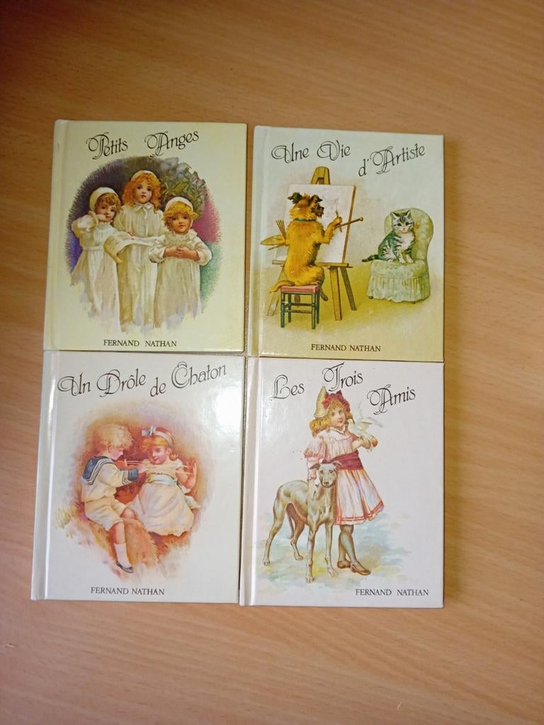 4 Mini Boekjes in Bewaardoosje - Frans, Boeken, Ophalen of Verzenden, Gelezen, Fernand Nathan, Fictie algemeen