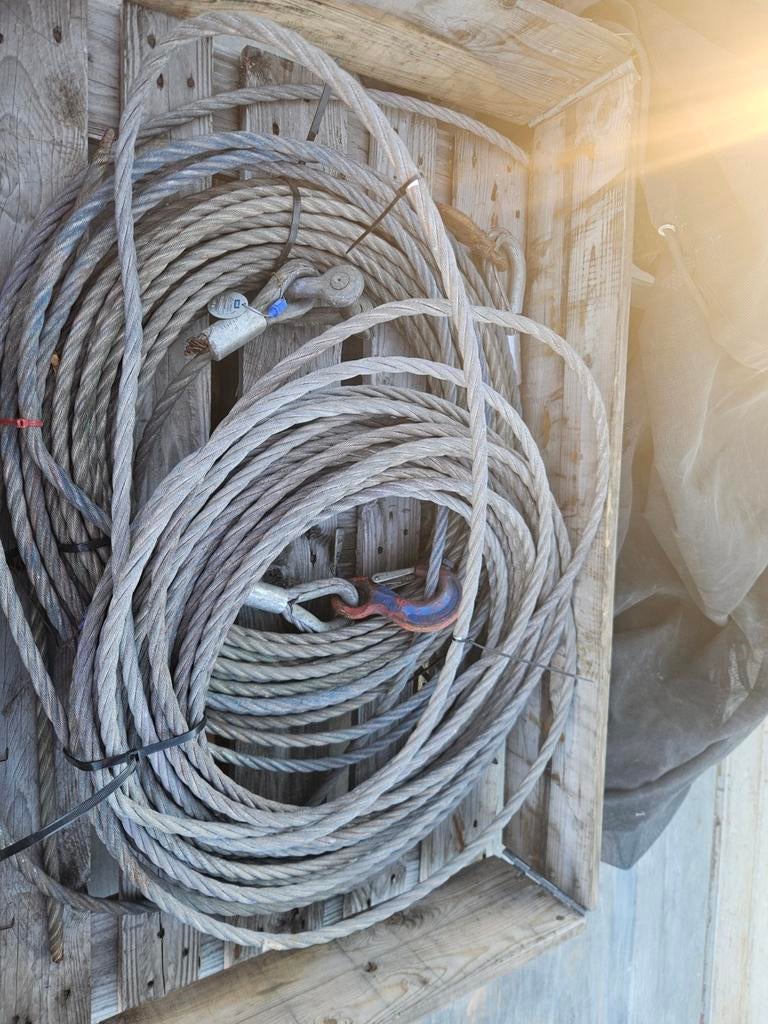 2x staalkabel Ø 15 mm voorzien
van hijsoog aan één zijde, Ophalen of Verzenden