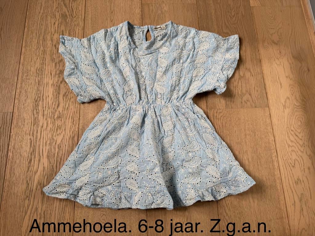 Leuk blauw jurkje Ammehoela, maat 116., Ophalen of Verzenden, Zo goed als nieuw, Meisje, Jurk of Rok