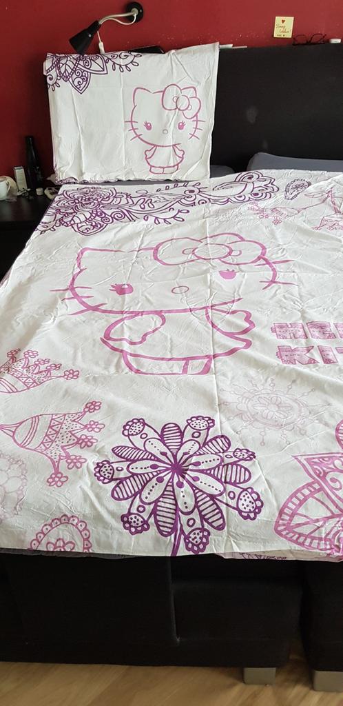 Dekbedovertrekhoes Hello Kitty, Ophalen of Verzenden, Zo goed als nieuw, Roze, Meisje
