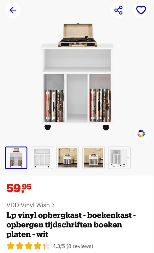 Boekenkast, televisiekast of opbergkast op wielen, Ophalen, Gebruikt, 25 tot 50 cm, 50 tot 100 cm