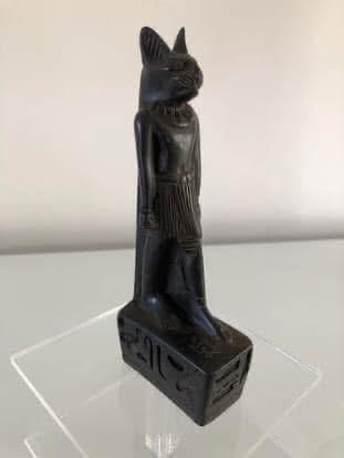 Zwart Egyptisch Bastet Beeldje 14 cm hoog, Ophalen of Verzenden