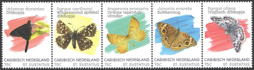 Caribisch Nederland 230 strip v 5 postfris St Eustatius 2020, Ophalen of Verzenden, Postfris