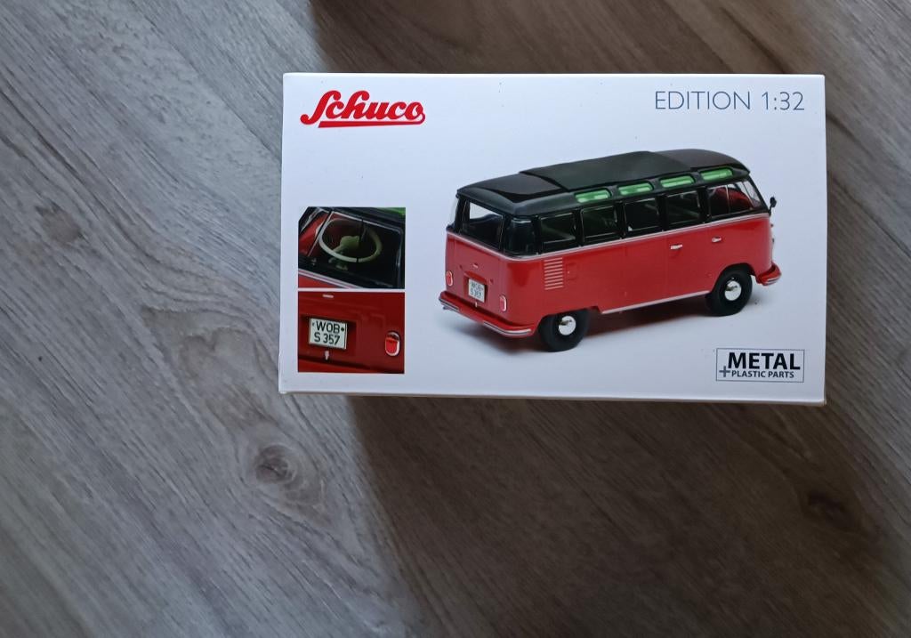 schuco 1:32 rood zwart volkswagen bus vw t1b nieuw, Ophalen of Verzenden, Nieuw, Auto, Schuco