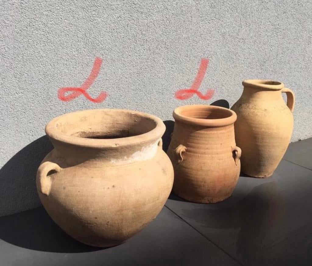 Prachtige Antieke Terracotta Vazen/Kruiken Uniek Handwerk, Ophalen of Verzenden
