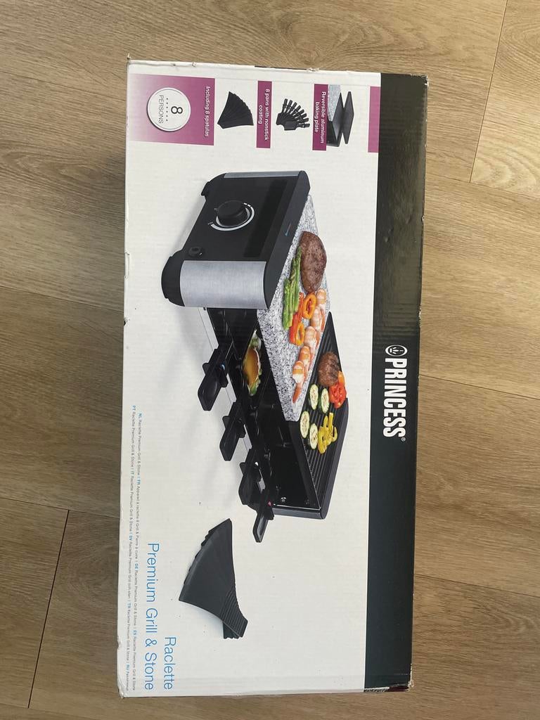 Princess Premium Grill & Stone - Nieuw in doos, Witgoed en Apparatuur, Grillplaten, Nieuw, Steengrill, Vaatwasmachinebestendig