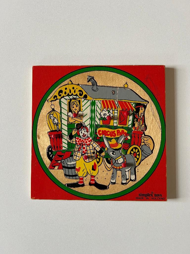Simplex noppenpuzzel circus Pipo de clown, Ophalen of Verzenden, 10 tot 50 stukjes, Gebruikt, 6 maanden tot 2 jaar