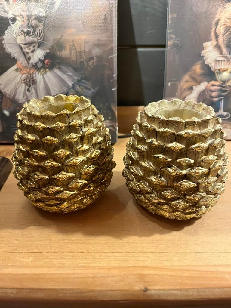 Dennenappel waxinelichthouders, Ophalen of Verzenden, Nieuw, Overige kleuren, Kunststof