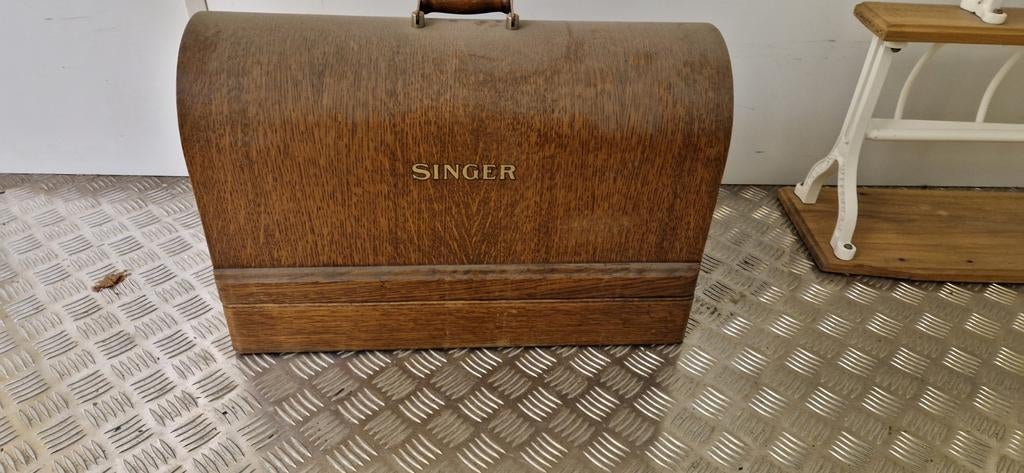 Singer naaimachine in houten kast vintage, Ophalen of Verzenden