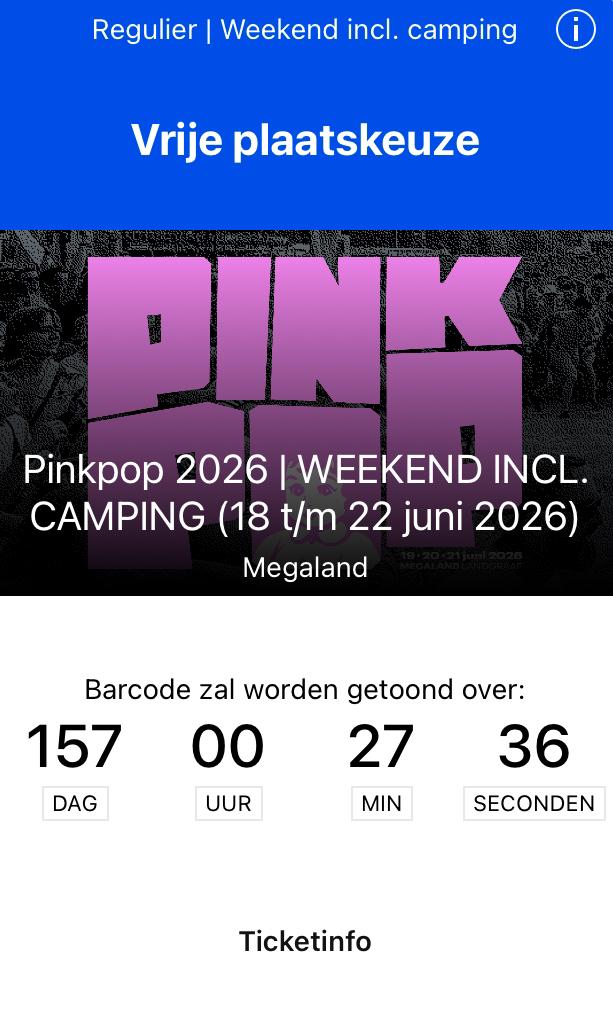 2x Pinkpop weekend tickets, Twee personen, Juni