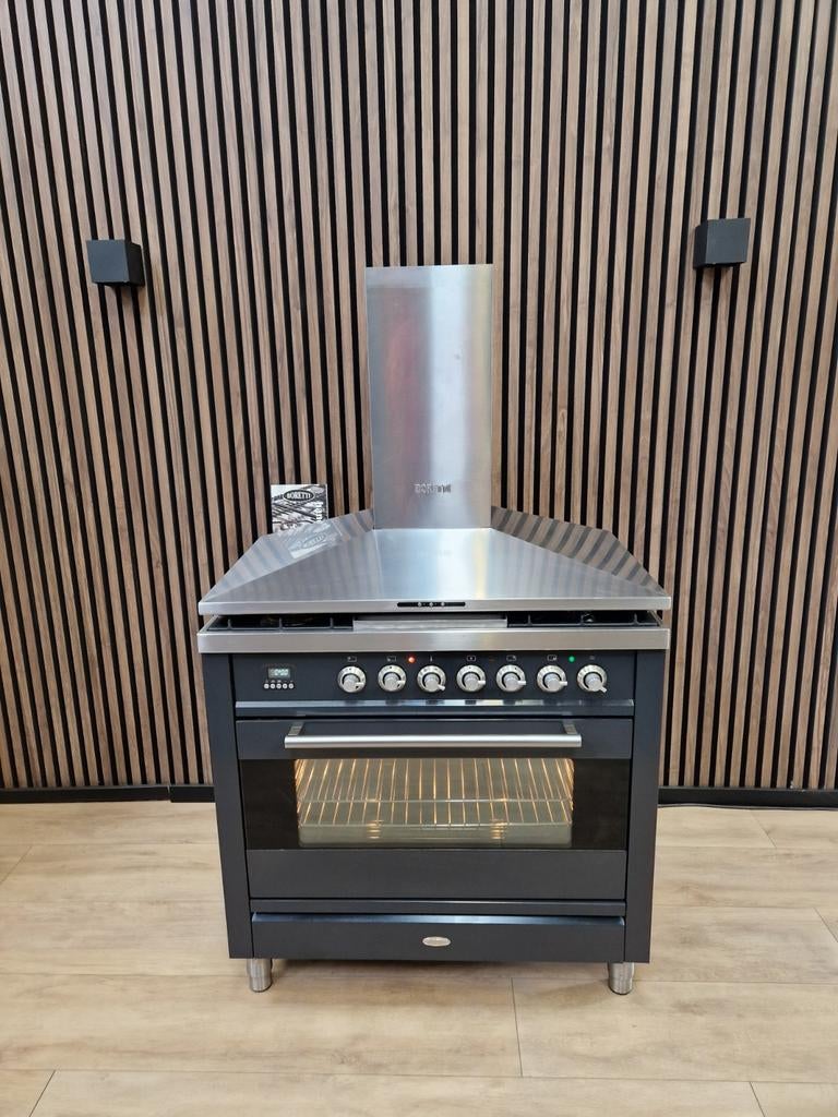 Luxe Antraciet Boretti Fornuis incl Afzuigkap Gratis bezorgt, Witgoed en Apparatuur, Fornuizen, 60 cm of meer, Ophalen of Verzenden