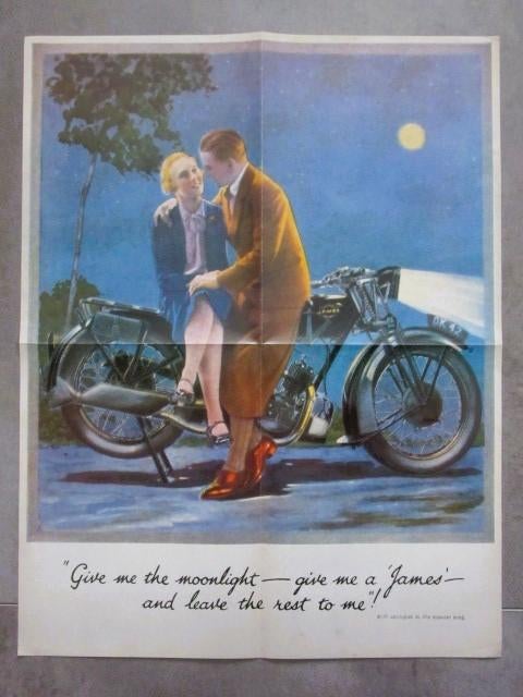 3 motorfiets posters - motor poster BSA Royal Enfield Scott, Ophalen of Verzenden, A1 t/m A3, Film en Tv