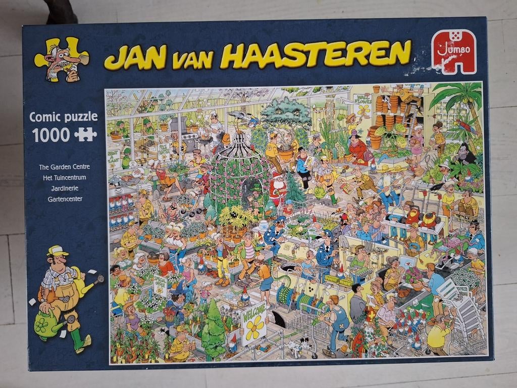 Jan van Haasteren Puzzel - Het Tuincentrum 1000 Stukjes, Hobby en Vrije tijd, Denksport en Puzzels, Ophalen of Verzenden, 500 t/m 1500 stukjes