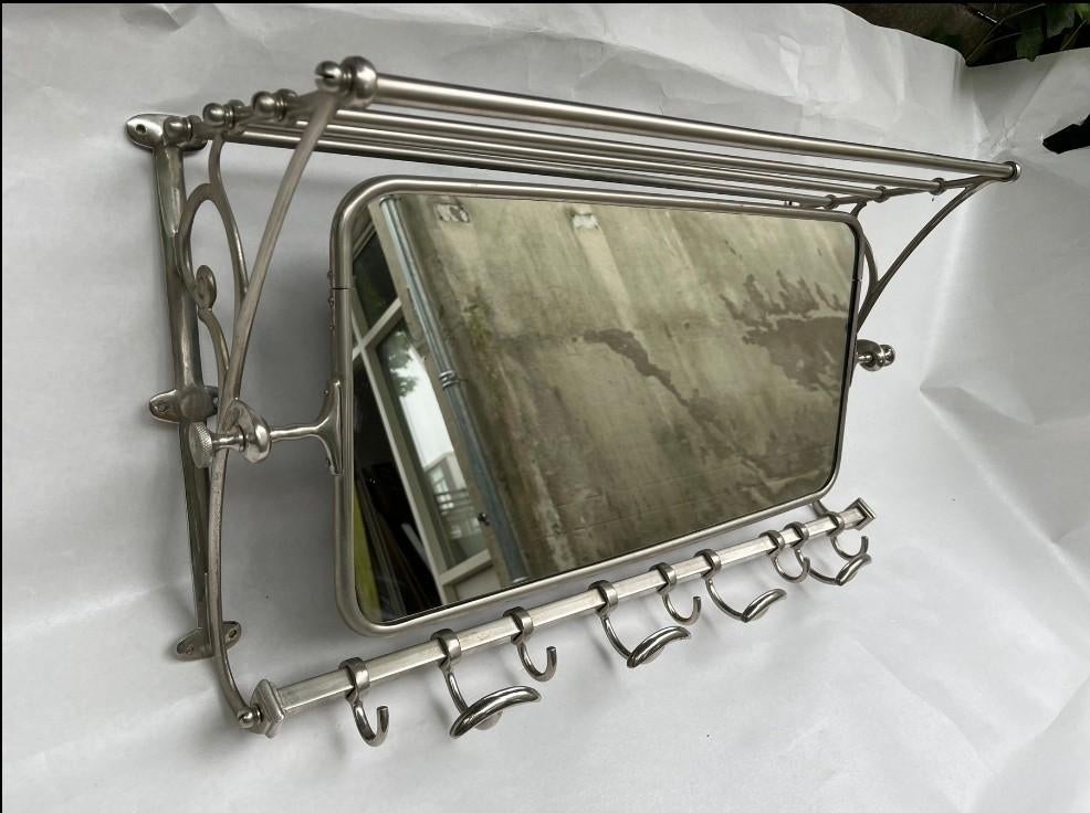 Vintage kapstok met spiegel, Huis en Inrichting, Woonaccessoires | Spiegels, Zo goed als nieuw, 75 tot 100 cm, 100 tot 150 cm