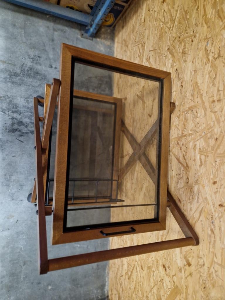 Houten serveerwagen | Theewagen | Met glasplaten & wieltjes, Ophalen, Gebruikt, Onbekend, Onbekend