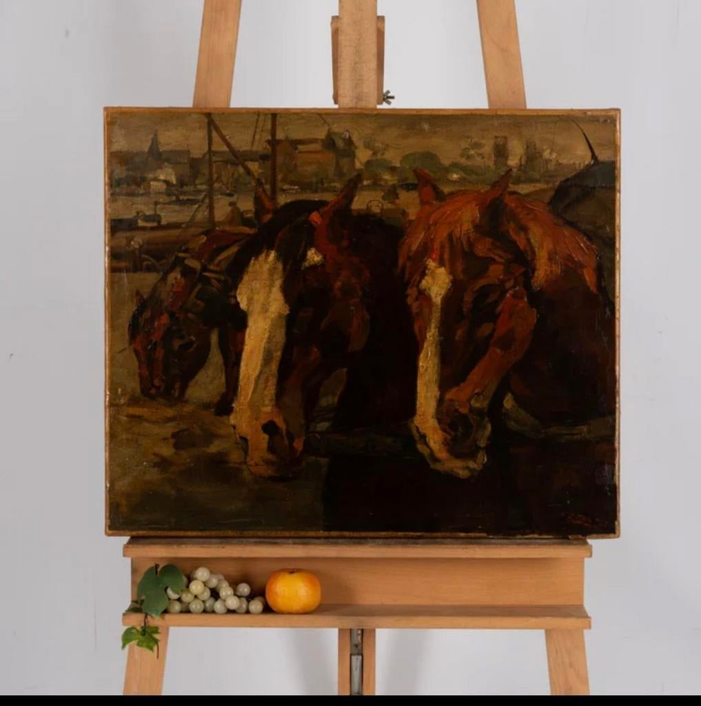 Schilderij olieverf Cor Noltee, 60x50 cm, geen lijst, Antiek en Kunst, Kunst | Schilderijen | Klassiek, Ophalen of Verzenden