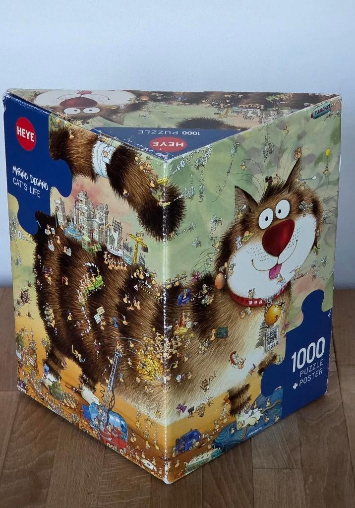 Heye : Marino Degano : Cat's life : 1000 stuks : compleet, Ophalen of Verzenden, 500 t/m 1500 stukjes, Gebruikt, Legpuzzel