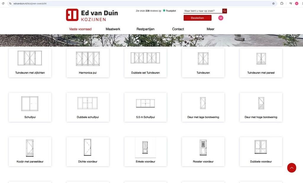 Hardhout kozijn met 4 harmonica deuren, Ophalen, Nieuw, Buitendeur, Vouwdeur