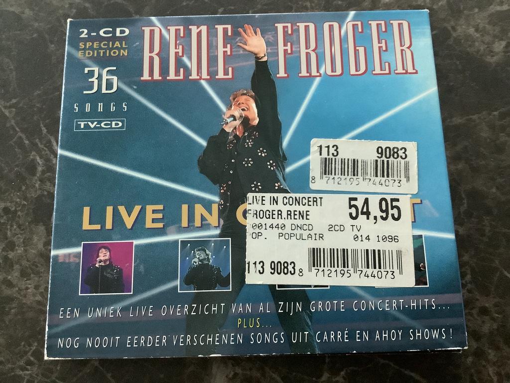 Dubbel cd Renee froger in concert, Ophalen of Verzenden, Zo goed als nieuw