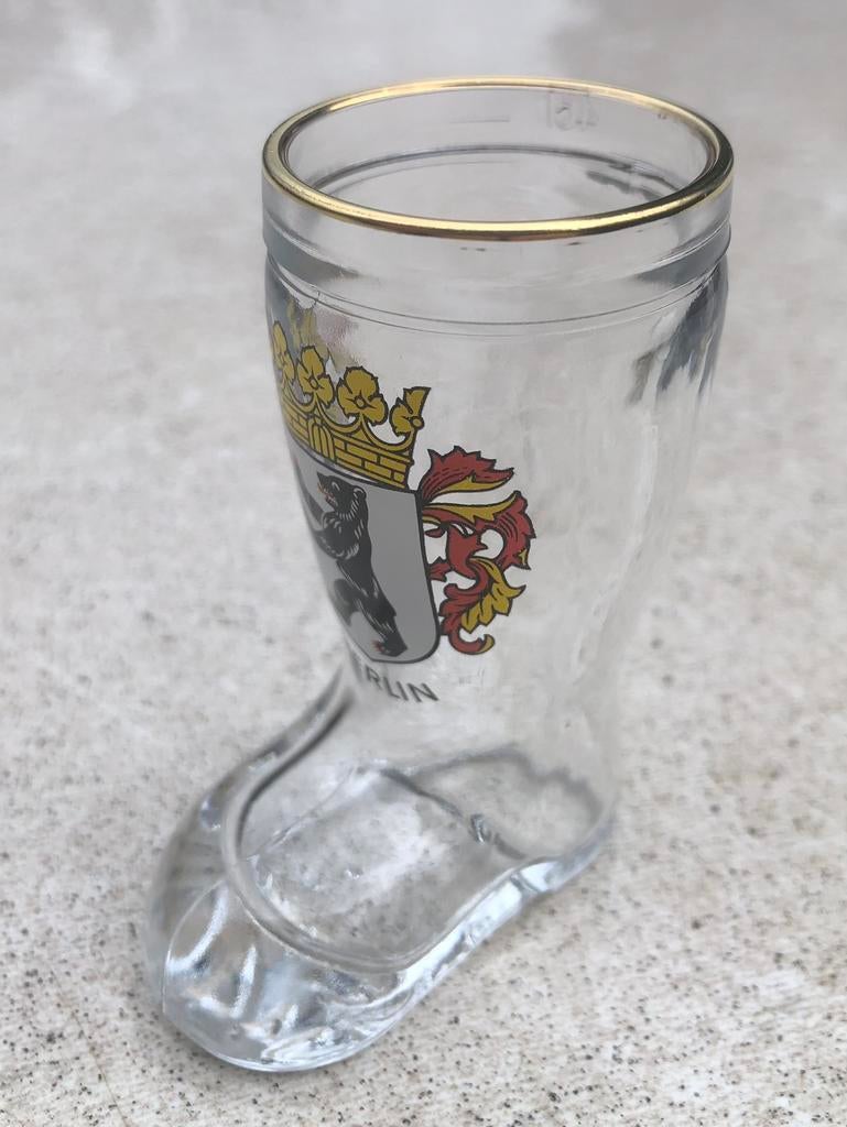 Kleine laars bierglas Berlin / Berlijn / glas, Ophalen of Verzenden, Zo goed als nieuw, Glas of Glazen, Overige merken