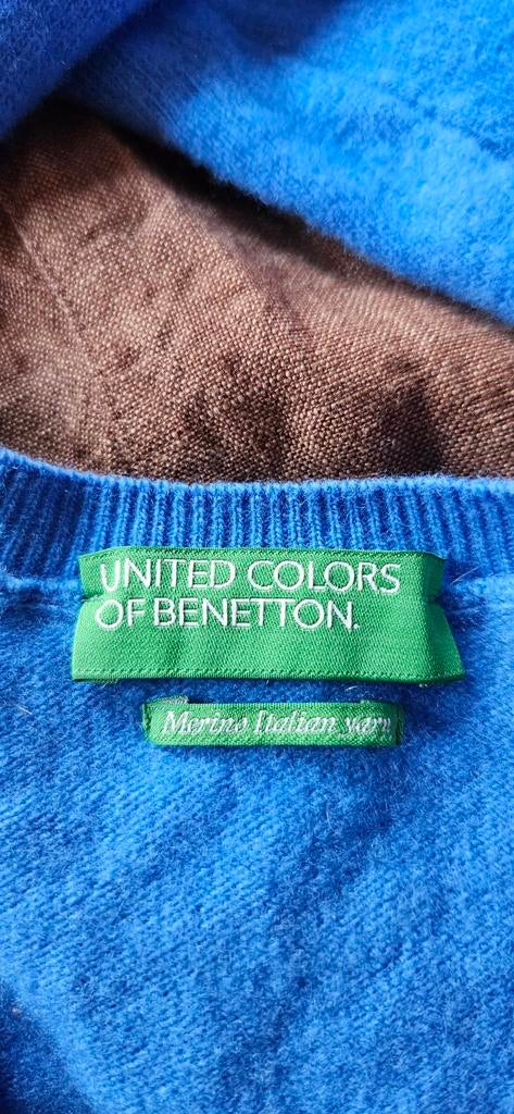 United colours of Benetton  V hals trui dames, Ophalen of Verzenden, Zo goed als nieuw, Blauw