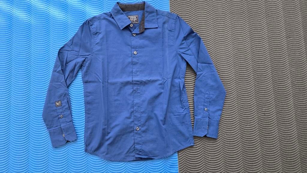 Smart Boy jongens overhemd, blauw, maat 140, Smartboard Boy, Overhemd of Blouse, Ophalen of Verzenden, Zo goed als nieuw