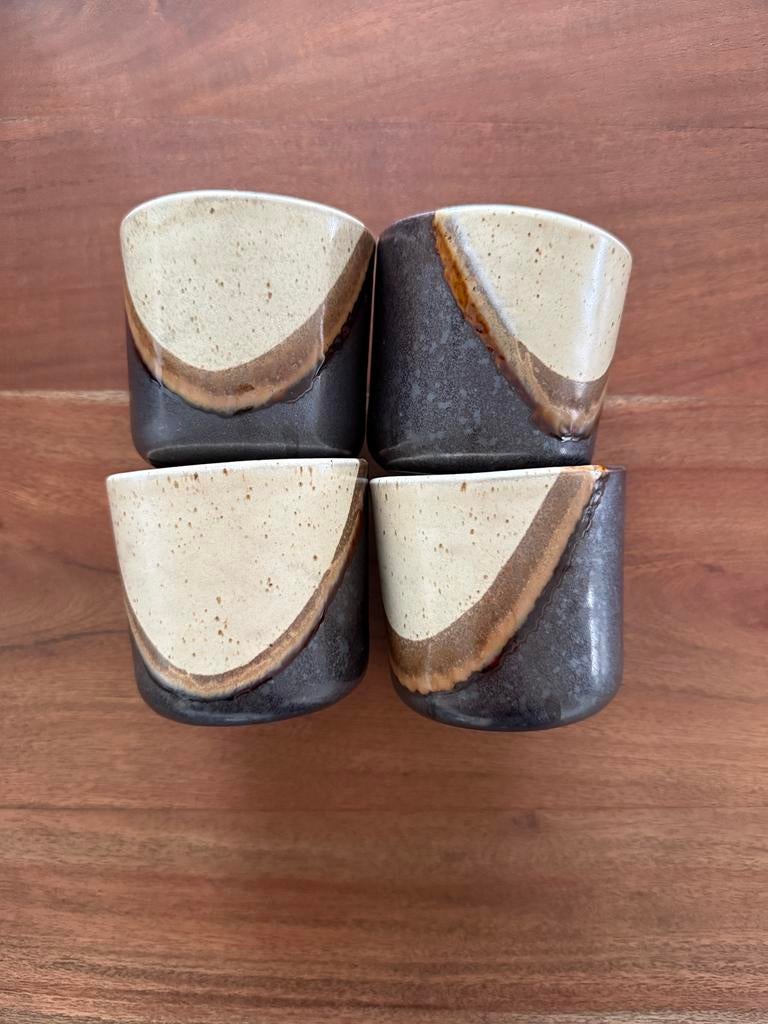 4 Mokken Xenos Cortado klein, Ophalen, Zo goed als nieuw, Overige stijlen, Kop(pen) en/of Schotel(s)