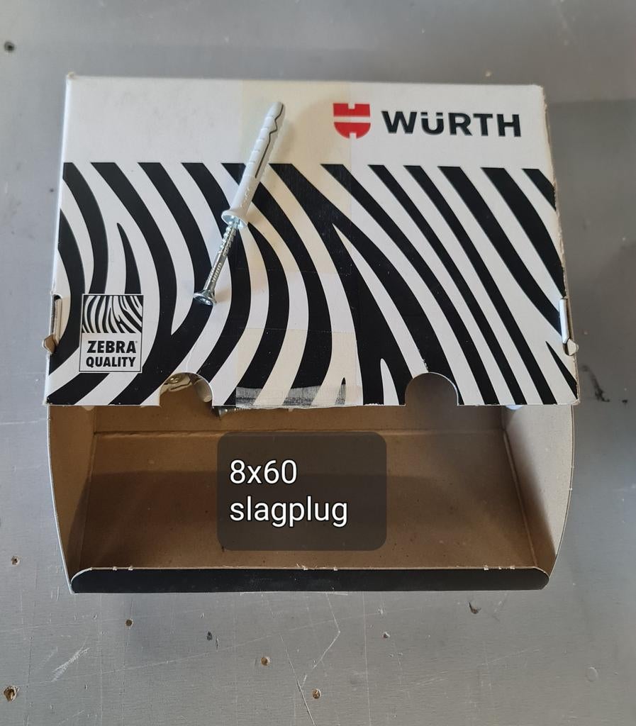 Slagpluggen. Wurth. 8x60 & 8x80, Ophalen of Verzenden, Nieuw, 50 tot 100 mm, Pluggen