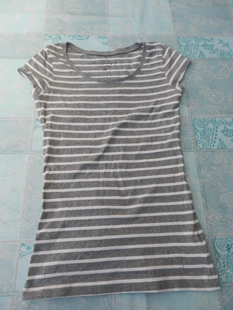 grijs shirt maat XS, H&M, Ophalen of Verzenden, Zo goed als nieuw, Korte mouw
