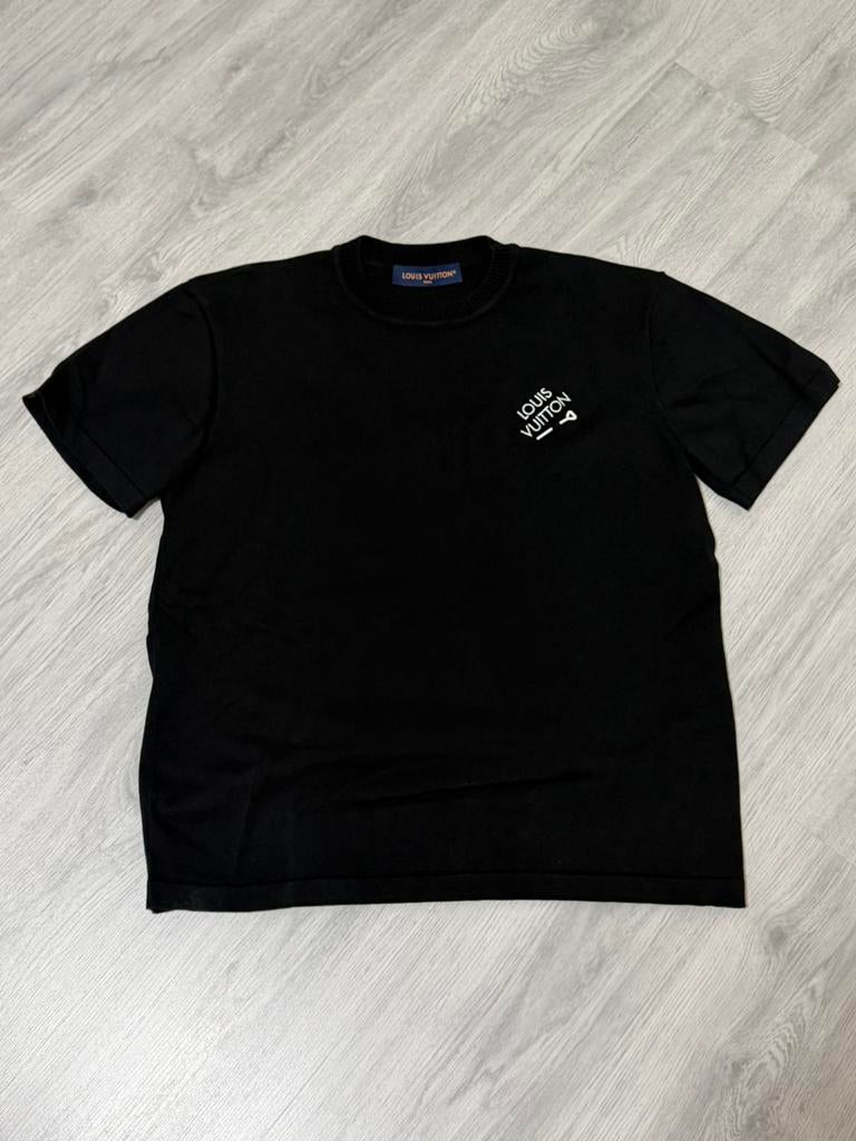 Louis Vuitton Black LV Signature Pin Jersey T-Shirt, Kleding | Heren, Ophalen of Verzenden, Zo goed als nieuw, Maat 52/54 (L)