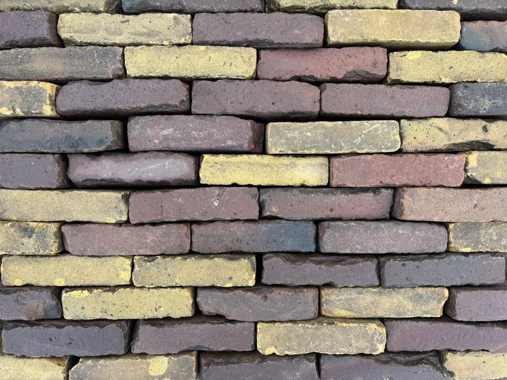 V02, Oude Gebakken Klinkers, Waalformaat, Genuanceerd/Mix, Overige materialen, Gebruikt, Klinkers, Ophalen of Verzenden