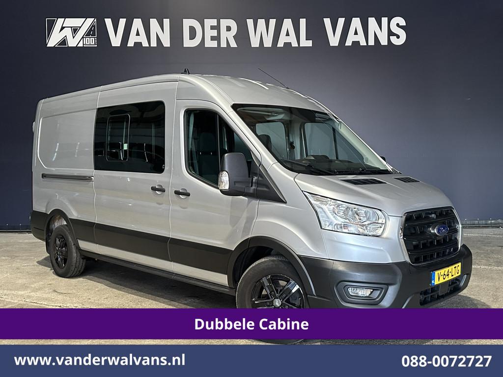 Ford Transit 2.0 TDCI 131pk L3H2 Dubbele Cabine Euro6 Airco, Auto's, Bestelauto's, Stof, 4 cilinders, 2500 kg, Bedrijf
