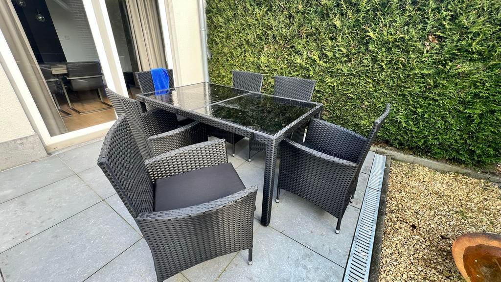 Tuinset voor 6 personen, Tuin en Terras, Tuinsets en Loungesets, Ophalen, Eettafel, 6 zitplaatsen, Zo goed als nieuw