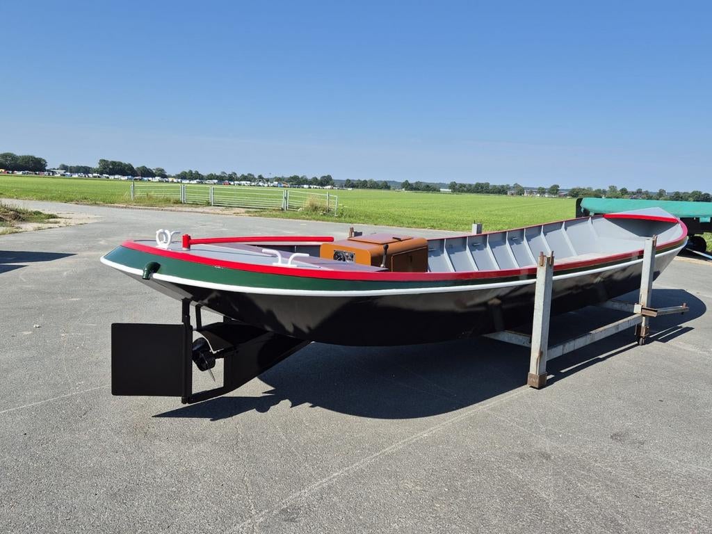 Langedijker rondkont, tuindersvlet, polderschuit., Ophalen, Gebruikt, Staal, Binnenboordmotor