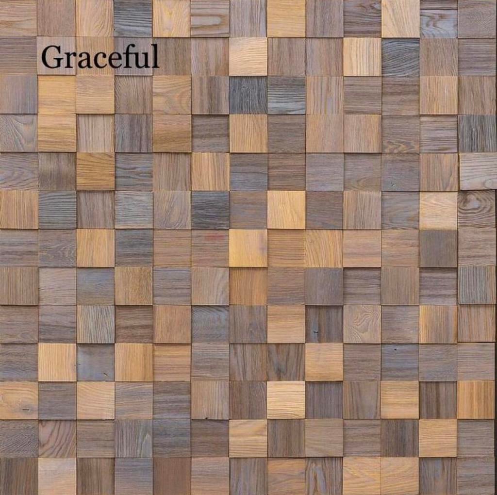 Cubetti wandbekleding van houtmozaïeken, Ophalen, Minder dan 25 mm, Eiken, Overige typen