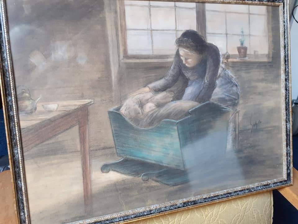 Krijttekening, heel mooi. Antiek, Antiek en Kunst, Kunst | Schilderijen | Klassiek, Ophalen