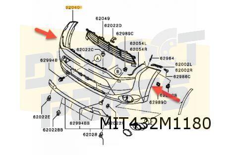 Mitsubishi Outlander (9/12-7/15) voorbumper (te spuiten) Ori, -, -, Nieuw, -