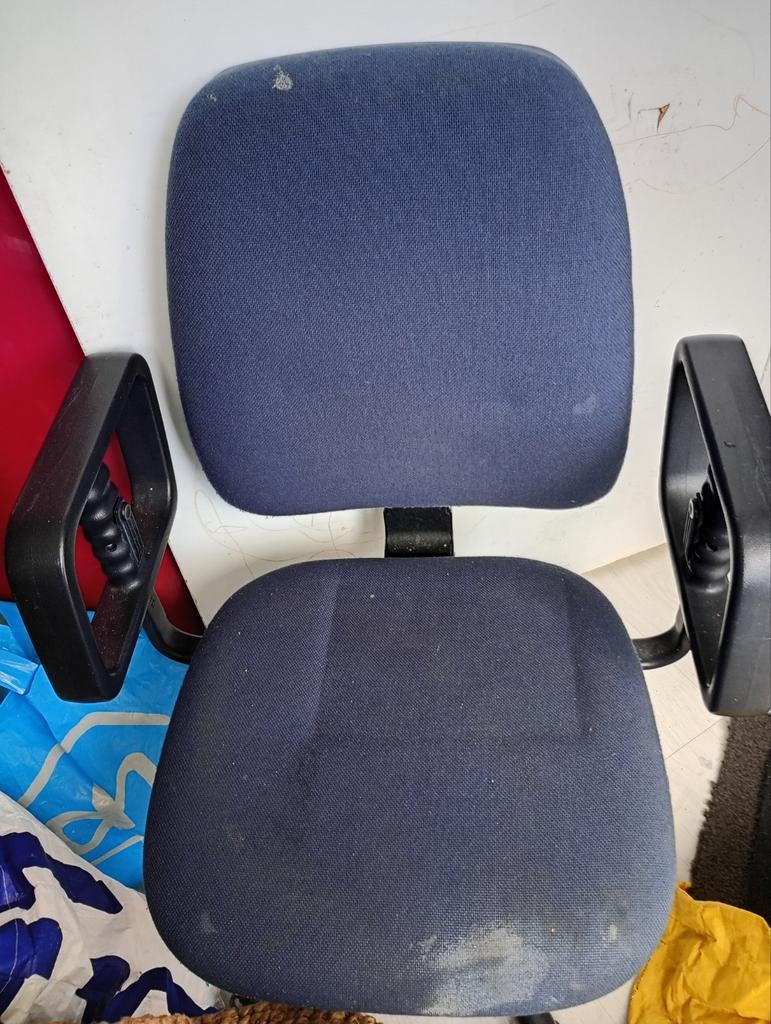 Blauwe bureaustoel met armleuningen, Ophalen, Blauw