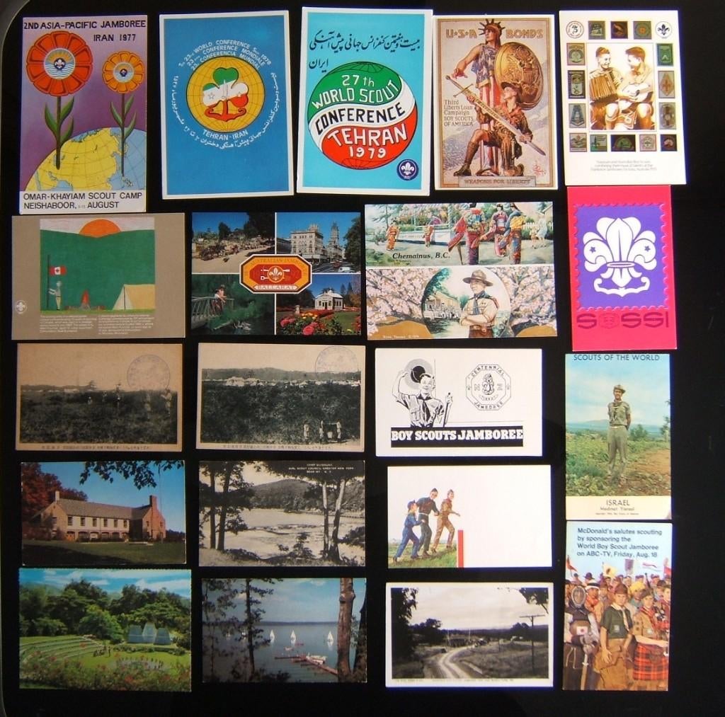 scouting padvinders ansichtkaarten Japan 1927 Iran e.a., Verzamelen, Scouting, Gebruikt, Overige typen, Verzenden