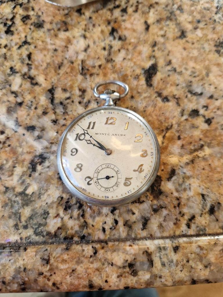 Antiek zakhorloge Monte Ancre, voor de verzamelaar., Overige merken, Zakhorloge, Staal, 1930 tot 1960