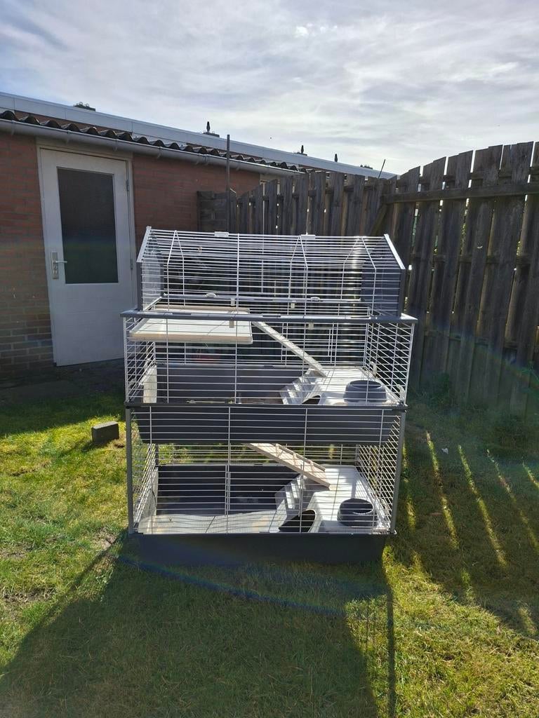 Knaagdierkooi 3 etages, Dieren en Toebehoren, Knaagdieren en Konijnen | Hokken en Kooien, Ophalen, Kooi, Gebruikt, 90 cm of meer