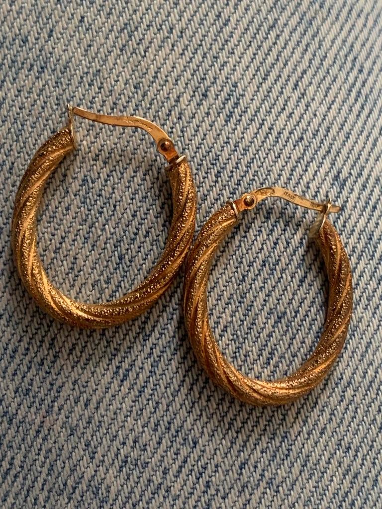 Italiaanse creolen (twisted hoops), Sieraden, Tassen en Uiterlijk, Oorbellen, Ophalen of Verzenden, Goud, Goud, Hangers