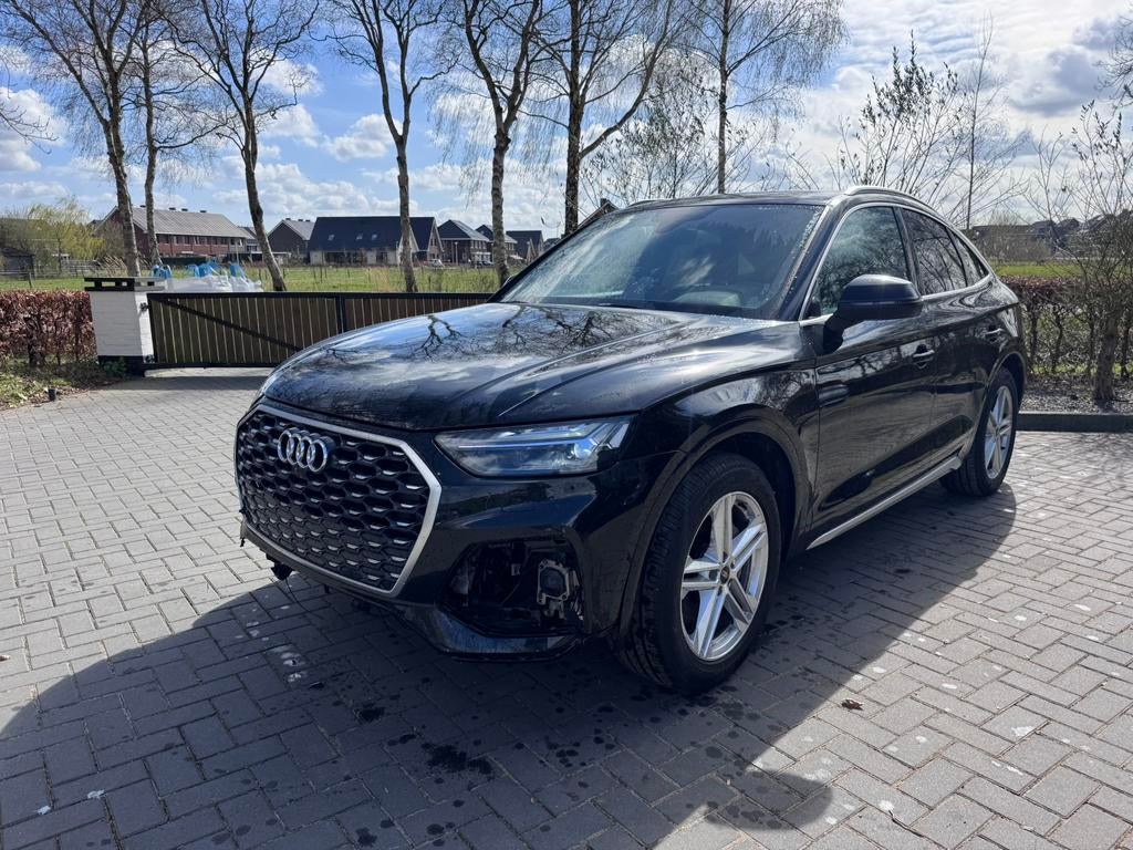 Audi Q5 50 TFSIe Sportback Quattro Hybride S-Line 2025 BTW, Auto diversen, Schadeauto's, Zwart, Hybride Elektrisch/Benzine, Audi