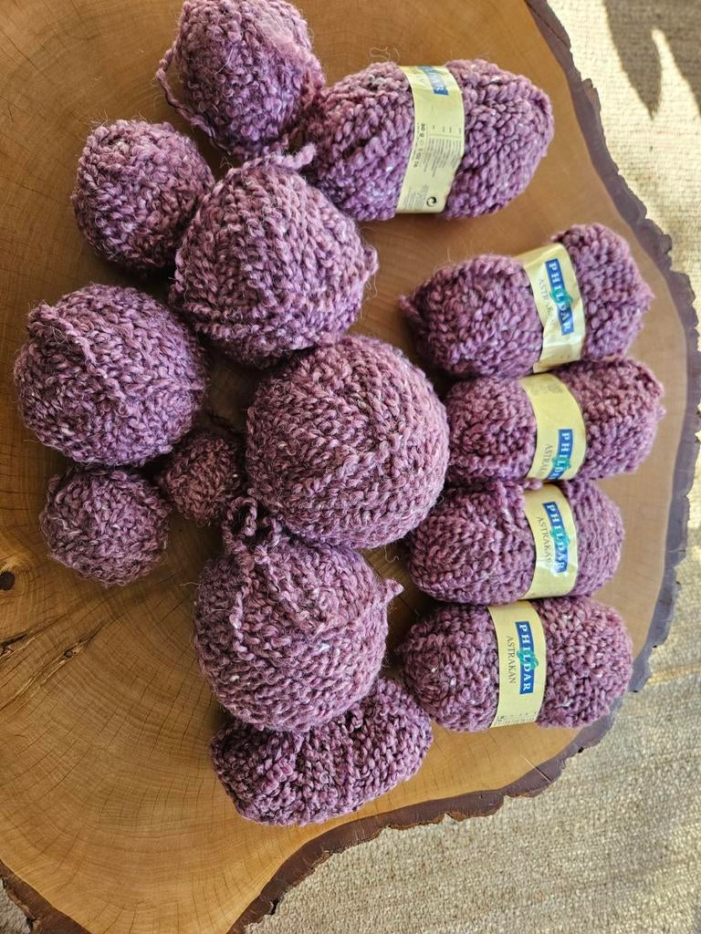 Phildar Astrakhan Wol - Paars/lila, Ophalen of Verzenden, Gebruikt, Breien of Haken, Wol of Garen