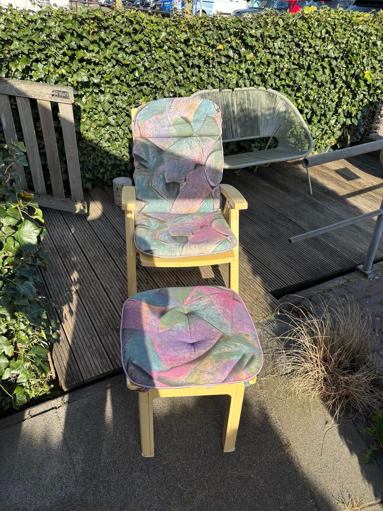 Hartman prestige verstelbare tuinstoel  met voetenbankje, Ophalen, Gebruikt, Kunststof, Verstelbaar