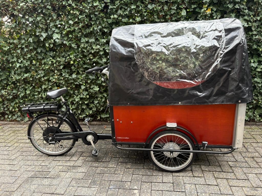 rolstoelbakfiets t'mannetje XXL krachtige motor+garantie, Fietsen en Brommers, Huif, Zo goed als nieuw, 2 kinderen, Ophalen