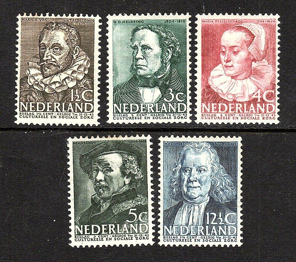 nvph 305-309 zomerzegels1938 ongebruikt ., Postzegels en Munten, Postzegels | Nederland, Ophalen of Verzenden, Na 1940, Postfris