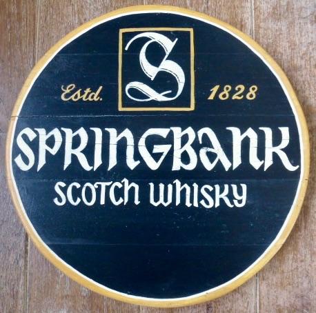 Handgeschilderd pub bord/Schotse whisky/Springbank/whiskey, Reclamebord, Nieuw, DeKameraadschap, Dj.kammeraat@telfort.nl